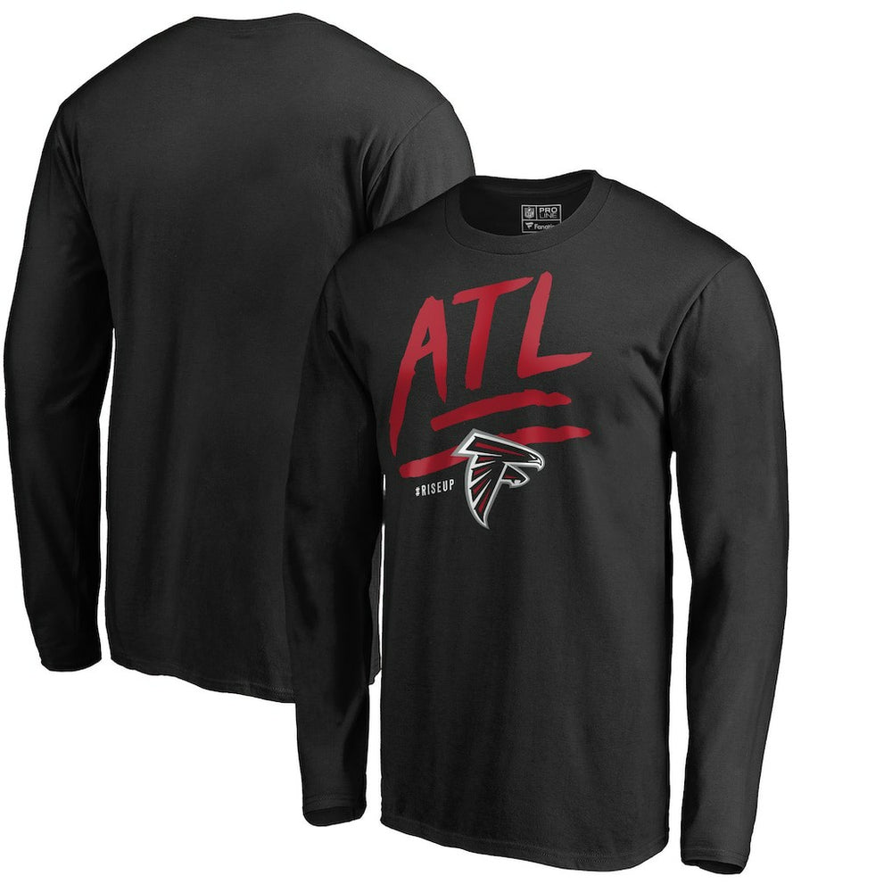 Atlanta Falcons Rise Up Long Sleeve T-Shirt Black | NFL