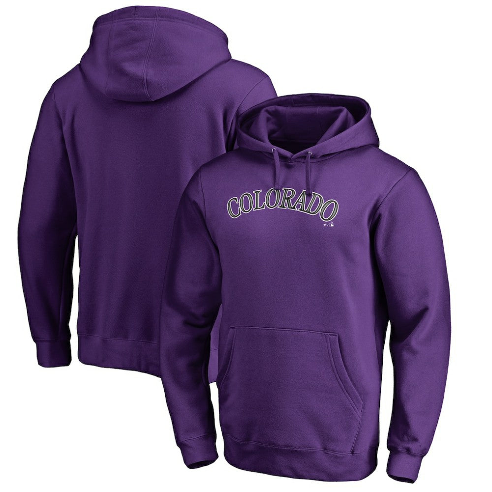 Colorado Rockies Official Wordmark Fitted Pullover Hoodie - MLB