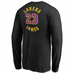 LeBron James Los Angeles Lakers Round About Name & Number Long Sleeve T-Shirt Black - NBA