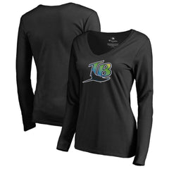 Tampa Bay Rays Women's Cooperstown Collection Forbes Long Sleeve V-Neck T-Shirt - MLB