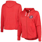 Washington Nationals Soft as a Grape Women's Plus Size Full-Zip Lightweight Hoodie Top - MLB
