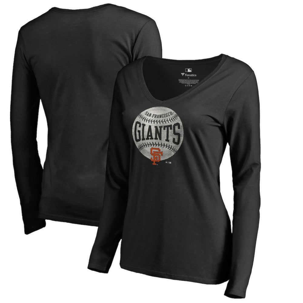 San Francisco Giants Women's Cooperstown Collection Slider Long Sleeve V-Neck T-Shirt - MLB