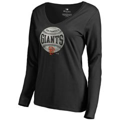 San Francisco Giants Women's Cooperstown Collection Slider Long Sleeve V-Neck T-Shirt - MLB