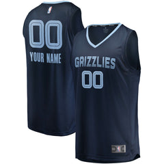 Memphis Grizzlies Fast Break Custom Replica Jersey Navy Icon Edition - NBA