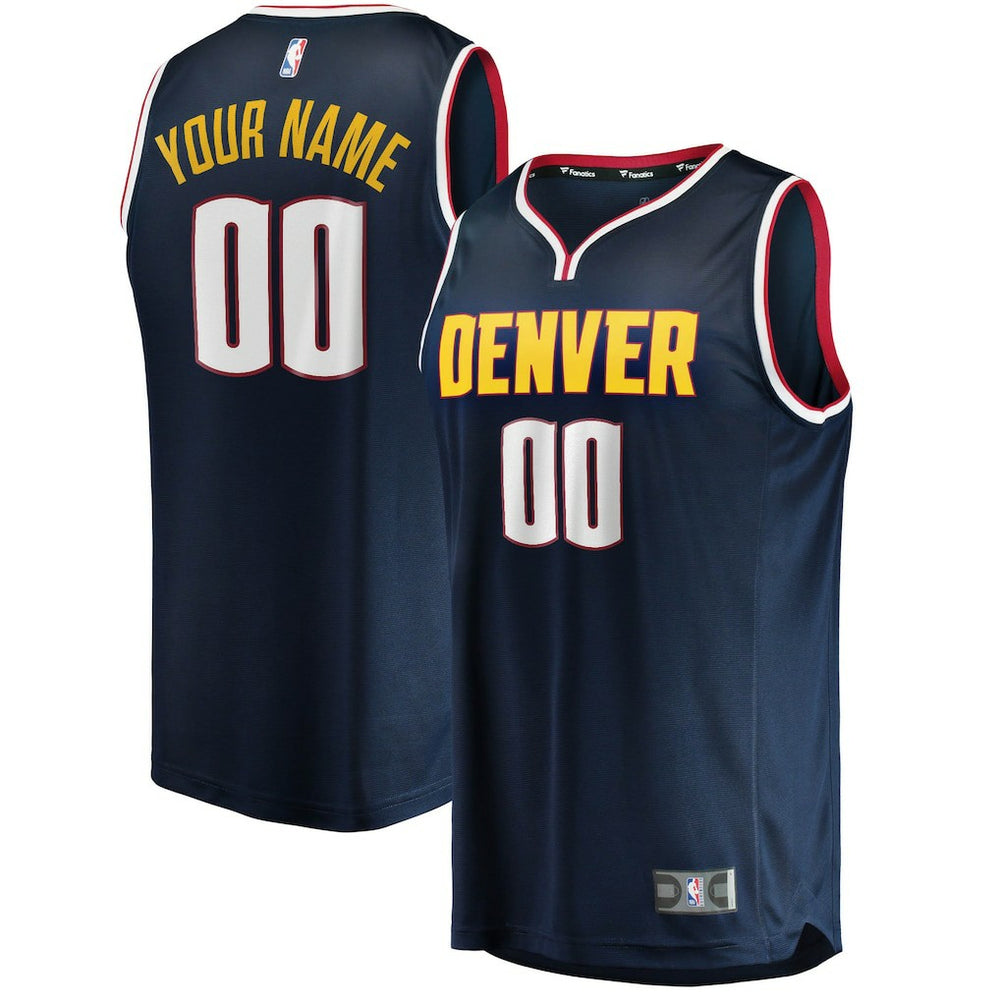 Denver Nuggets Youth Fast Break Custom Replica Jersey Navy Icon Edition - NBA