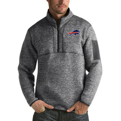 Buffalo Bills Antigua Fortune Big & Tall Quarter-Zip Pullover Jacket Charcoal | NFL