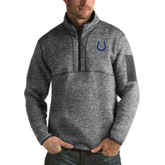 Indianapolis Colts Antigua Fortune Big & Tall Quarter-Zip Pullover Jacket Charcoal | NFL