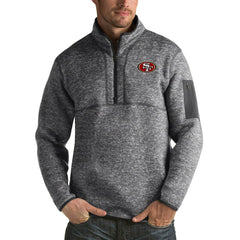 San Francisco 49ers Antigua Fortune Big & Tall Quarter-Zip Pullover Jacket Charcoal | NFL