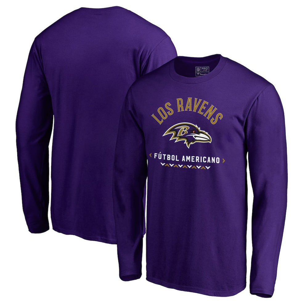 Baltimore Ravens Futbol Americano Long Sleeve T-Shirt Purple | NFL