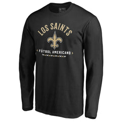 New Orleans Saints Futbol Americano Long Sleeve T-Shirt Black | NFL