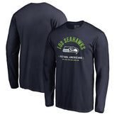 Seattle Seahawks Futbol Americano Long Sleeve T-Shirt College Navy | NFL