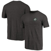 Dallas Stars Primary Logo Left Chest Distressed Tri-Blend T-Shirt - Black - NHL
