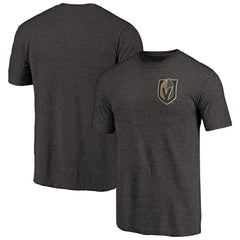 Vegas Golden Knights Primary Logo Left Chest Distressed Tri-Blend T-Shirt - Black - NHL
