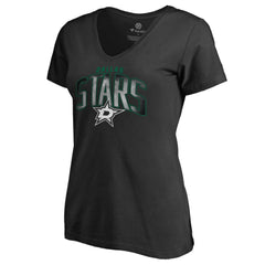 Dallas Stars Women's Arch Smoke V-Neck T-Shirt - Black - NHL