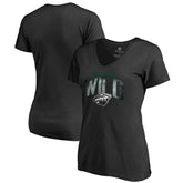 Minnesota Wild Women's Arch Smoke V-Neck T-Shirt - Black - NHL