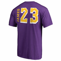 LeBron James Los Angeles Lakers Sidesweep Name & Number T-Shirt Purple - NBA