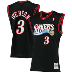 Allen Iverson Philadelphia 76ers 2000/01 Big & Tall Hardwood Classics Swingman Jersey Black - NBA