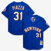 Mike Piazza New York Mets Mitchell & Ness Cooperstown Collection Mesh Batting Practice Button-Up Jersey - MLB
