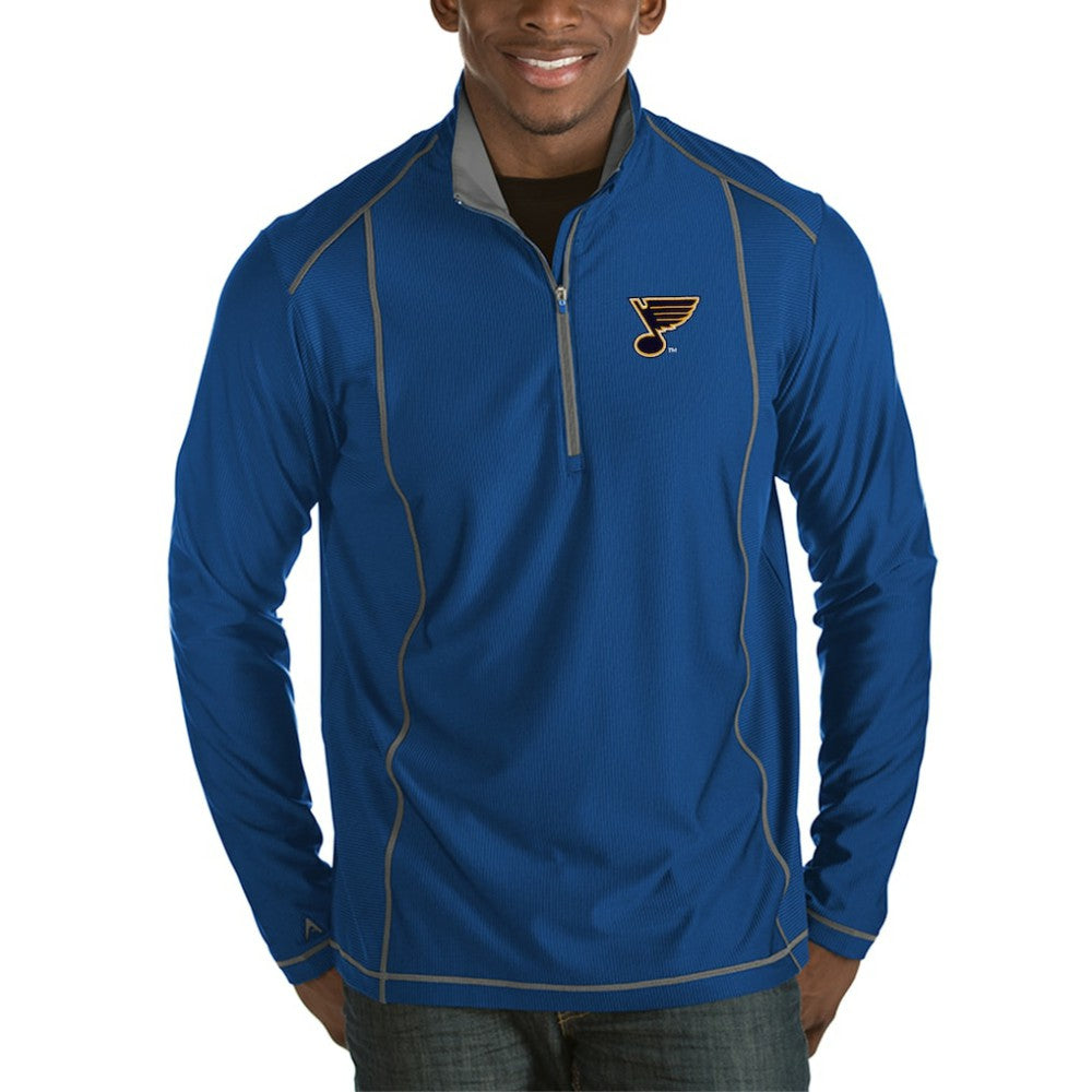 St. Louis Blues Antigua Tempo Desert Dry Half-Zip Pullover Jacket - Royal - NHL