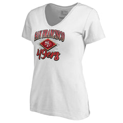 San Francisco 49ers Women's Artifact V-Neck T-Shirt White | NFL