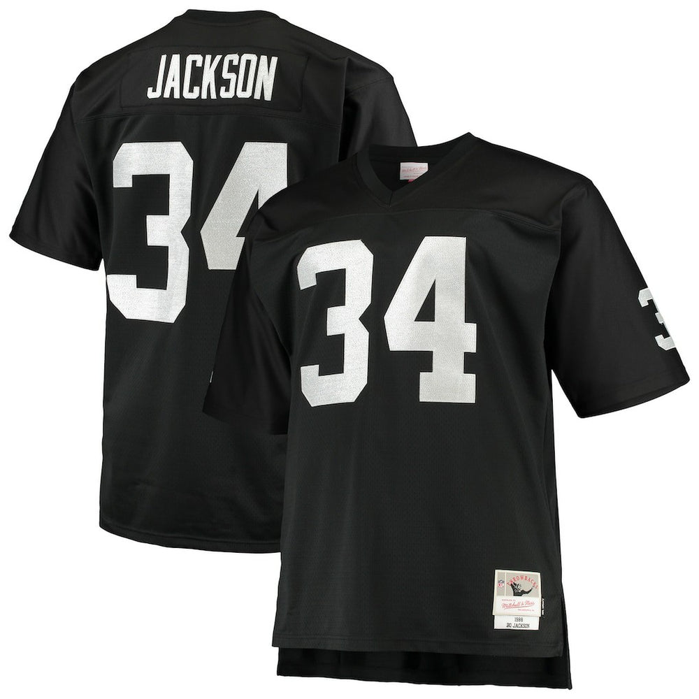 Bo Jackson Las Vegas Raiders Big & Tall 1988 Retired Player Replica Jersey Black | Mitchell & Ness