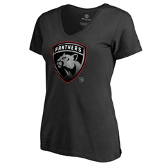 Florida Panthers Women's Core Smoke V-Neck T-Shirt - Black - NHL