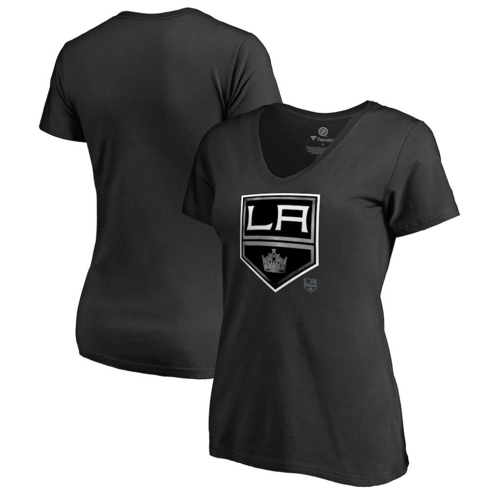 Los Angeles Kings Women's Core Smoke V-Neck T-Shirt - Black - NHL