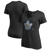 Toronto Maple Leafs Women's Core Smoke V-Neck T-Shirt - Black - NHL