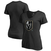 Vegas Golden Knights Women's Core Smoke V-Neck T-Shirt - Black - NHL