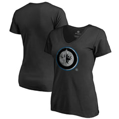 Winnipeg Jets Women's Core Smoke V-Neck T-Shirt - Black - NHL