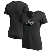 Minnesota Wild Women's Core Smoke V-Neck T-Shirt - Black - NHL