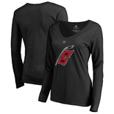 Carolina Hurricanes Women's Team Alternate Long Sleeve V-Neck T-Shirt - Black - NHL