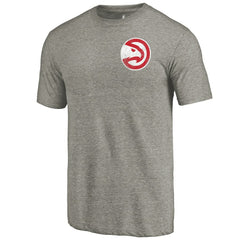 Atlanta Hawks Primary Logo Left Chest Distressed Tri-Blend T-Shirt Gray - NBA