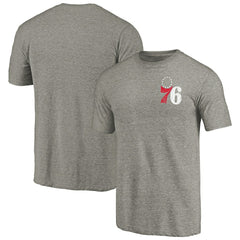 Philadelphia 76ers Primary Logo Left Chest Distressed Tri-Blend T-Shirt Gray - NBA