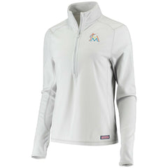 Miami Marlins Vineyard Vines Women's Performance Grid Half-Zip Pullover Top - MLB