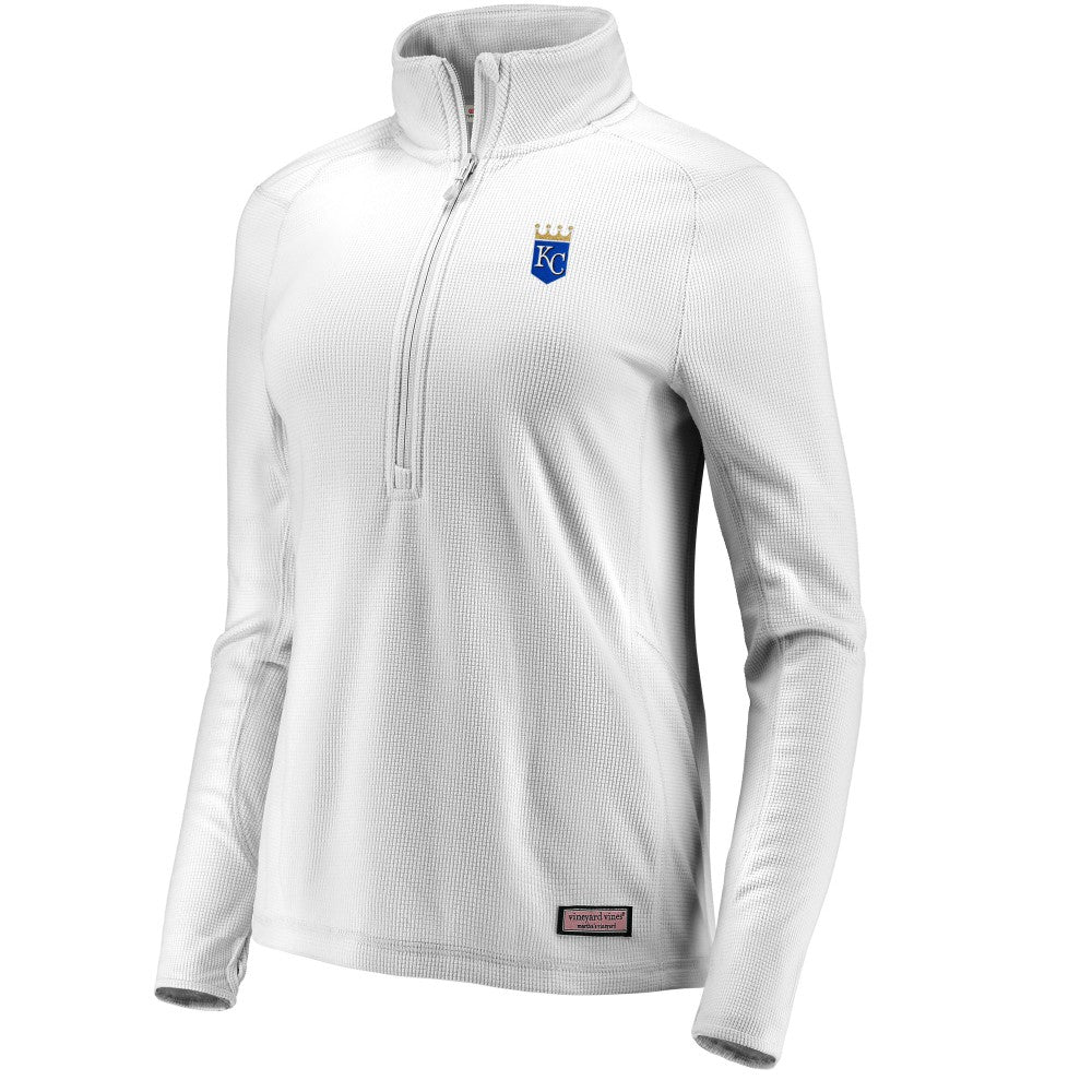 Kansas City Royals Vineyard Vines Women's Performance Grid Half-Zip Pullover Top - MLB