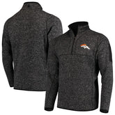 Denver Broncos Antigua Fortune Quarter-Zip Pullover Jacket Heather Black | NFL