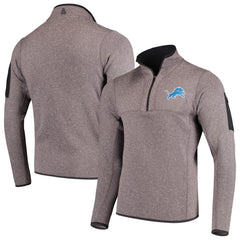 Detroit Lions Antigua Fortune Quarter-Zip Pullover Jacket Charcoal | NFL