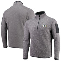 Green Bay Packers Antigua Fortune Quarter-Zip Pullover Jacket Charcoal | NFL