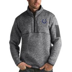 Indianapolis Colts Antigua Fortune Quarter-Zip Pullover Jacket Charcoal | NFL