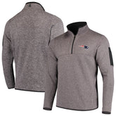 New England Patriots Antigua Fortune Quarter-Zip Pullover Jacket Charcoal | NFL