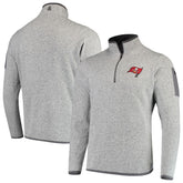 Tampa Bay Buccaneers Antigua Fortune Quarter-Zip Pullover Jacket Heather Black | NFL