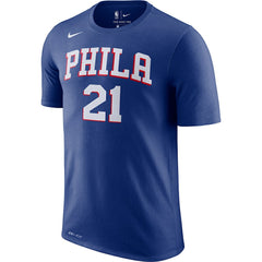 Joel Embiid Philadelphia 76ers Player Name & Number Performance T-Shirt Royal - NBA