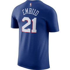 Joel Embiid Philadelphia 76ers Player Name & Number Performance T-Shirt Royal - NBA