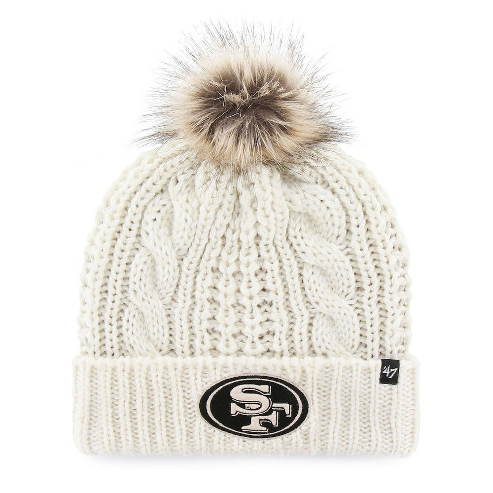San Francisco 49ers '47 Women's Meeko Cuffed Knit Hat With Pom White | 47 brand