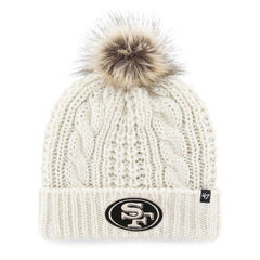 San Francisco 49ers '47 Women's Meeko Cuffed Knit Hat With Pom White | 47 brand