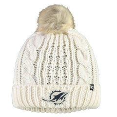 Miami Dolphins '47 Women's Meeko Cuffed Knit Hat With Pom Cream | 47 brand