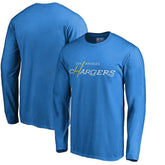 Los Angeles Chargers Multi Color Vintage Logo Long Sleeve T-Shirt Powder Blue | NFL