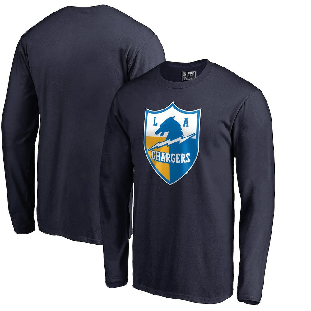 Los Angeles Chargers Vintage Shield Logo Long Sleeve T-Shirt Navy | NFL