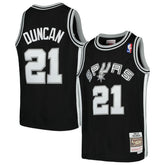 Tim Duncan San Antonio Spurs Youth Swingman Throwback Jersey Black - NBA